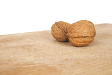 walnuts on a white background