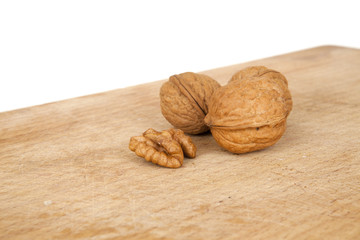 walnuts on a white background