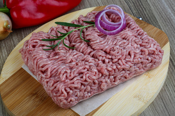 Raw minced pork meat