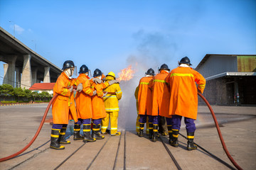 Firefighters training, The Employees Annual training Fire fighting