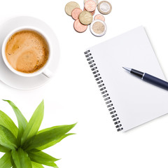 Schreibtisch von oben