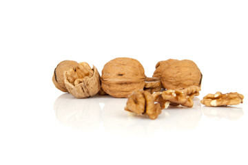 walnuts on a white background