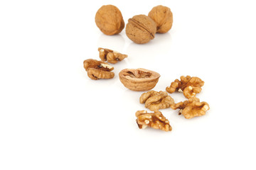 walnuts on a white background
