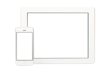White Tablet Pc and Smartphone