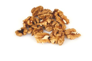 walnuts on a white background