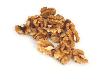 walnuts on a white background