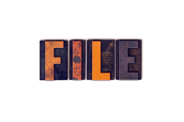 File Concept Isolated Letterpress Type