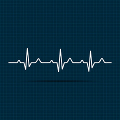 Vector Illustration heart rhythm ekg .