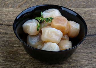 Raw scallops