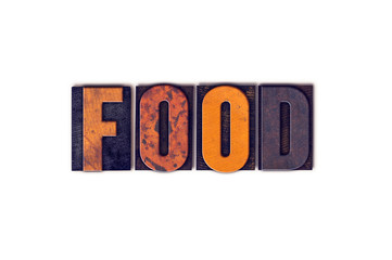 Food Concept Isolated Letterpress Type