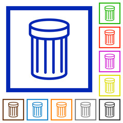 Trash framed flat icons