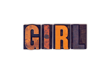 Girl Concept Isolated Letterpress Type