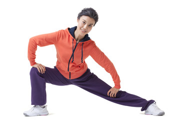 Obraz premium Senior woman doing work-out