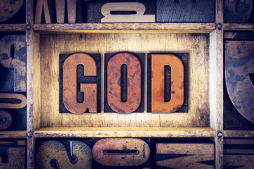 God Concept Letterpress Type