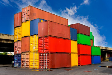 Fototapeta premium Containers in the port