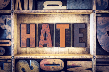 Hate Concept Letterpress Type