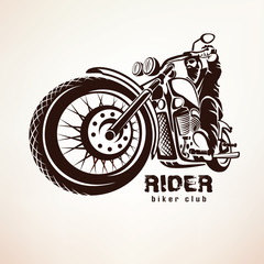 Fototapeta biker, motorcycle grunge vector silhouette obraz