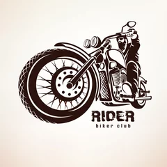 Foto op Plexiglas biker, motorcycle grunge vector silhouette © lapencia