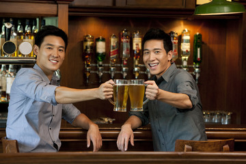 Friends Relaxing at a Bar
