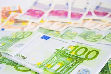 close up of euro currency