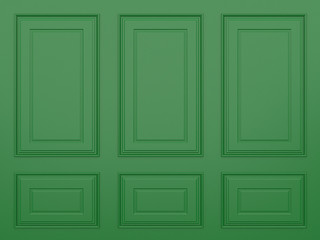 classic green wall ,3d render 