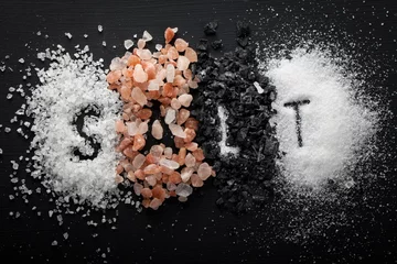 Poster collection of different types of salt © igorp17