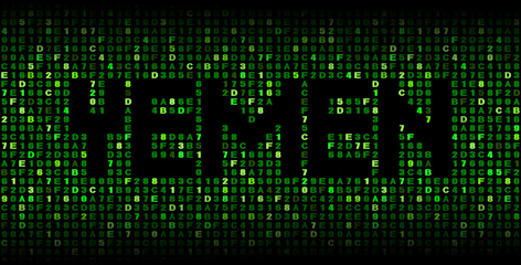 text on hex code illustration
