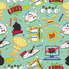 Seamless pattern background with comic book speech bubbles 