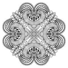 Vector henna tatoo mandala. Mehndi style.
