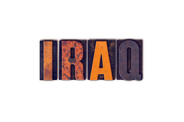 Iraq Concept Isolated Letterpress Type