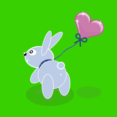 Easter cute bunnies mate, mating season. vector advertising  condoms, valentines day