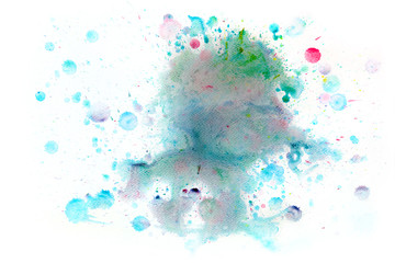 Colorful watercolor paint on white canvas. Super high resolution and quality.