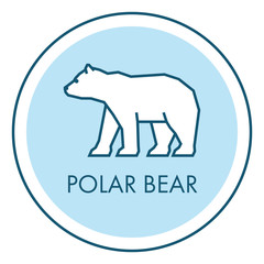 Obraz premium Vector line icon polar bear. Isolated flat symbol