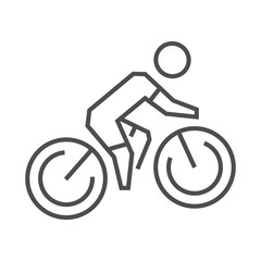 Line and flat cycling logo. Vector cycling icon. Cyclist silhoue