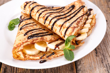 crepe with banana and chocolate