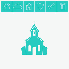 Church vector icon.
