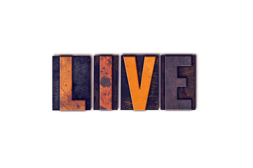 Live Concept Isolated Letterpress Type