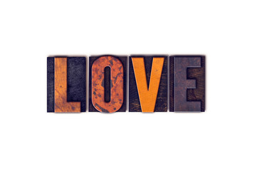 Love Concept Isolated Letterpress Type