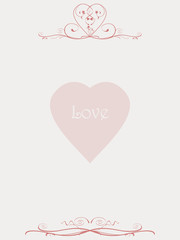 Paper letter with floral patterns and love heart