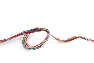 Multi Color Wires 10 pare line isolated on white background