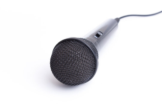 Microphone isolated on the white background. Speaker concept.