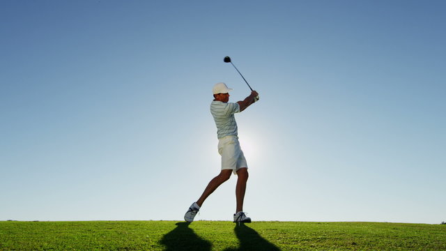 Golf Male Caucasian Playing Clubs Green Commercial Sponsorship Wealth Leisure