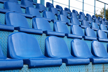 blue seats at stadium