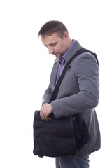 Man in suit with briefcase