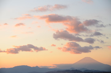 夕焼け富士山