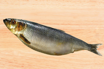 Smoked Mackarel on wooden table