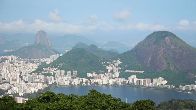 Amazing Rio de Janeiro City, Brazil - 1080p. City of Rio de Janeiro shot from the top of The Vista Chinesa (Chinese Belvedere), Brazil - Full HD