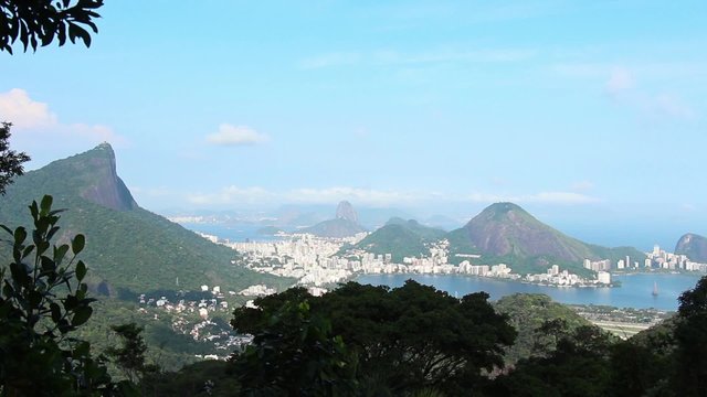 Rio de Janeiro Video PostCard - 1080p. City of Rio de Janeiro shot from the top of The Vista Chinesa (Chinese Belvedere), Brazil - Full HD