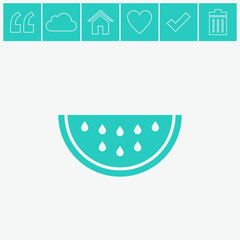 Watermelon slice cut vector icon.