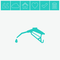 Gasoline pump nozzle vector icon.